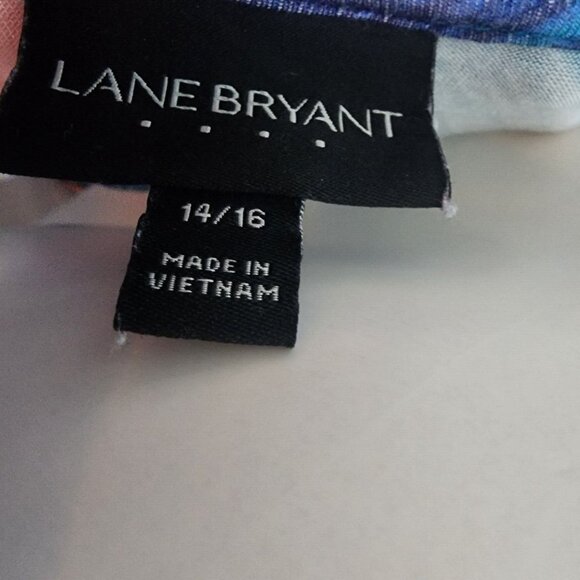 LANE BRYANT Blue Pink Striped Cold Shoulder Pullover Dress Womens Size 14/16 - Picture 7 of 7